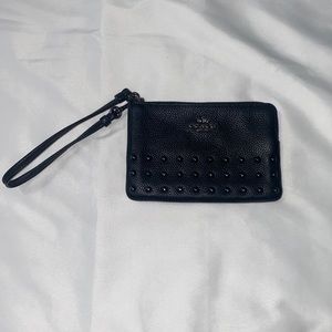 Coach Black Studded Wristlet